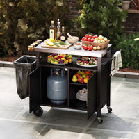 Outdoor Grill Cart and Food Prep Station with Stainless Steel Top