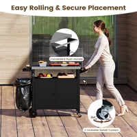 Outdoor Grill Cart and Food Prep Station with Stainless Steel Top