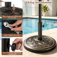 Round Umbrella Base with Adjustable Knob and Resin Material for Outdoor Use