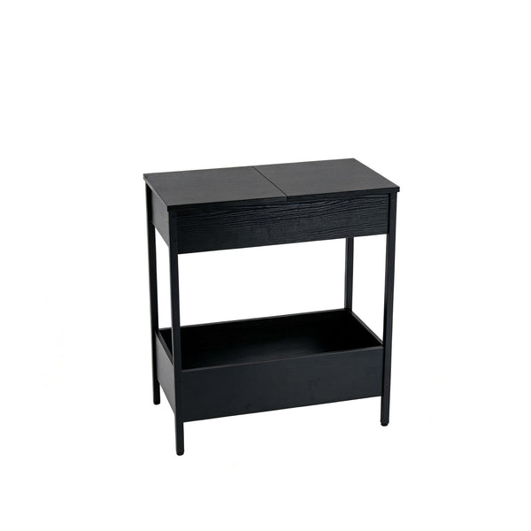 Narrow End Table with 2 Storage Shelves and 2 Removable Tabletops