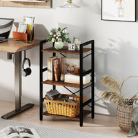 Narrow Freestanding Display Shelf Industrial Bookcase for Office Home