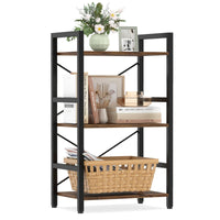 Narrow Freestanding Display Shelf Industrial Bookcase for Office Home