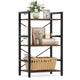 Narrow Freestanding Display Shelf Industrial Bookcase for Office Home