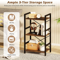 Narrow Freestanding Display Shelf Industrial Bookcase for Office Home