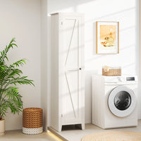 183cm Tall Narrow Storage Cabinet with 4 Shelves and Single Door
