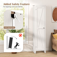 183cm Tall Narrow Storage Cabinet with 4 Shelves and Single Door