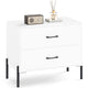 Nightstand with 2 Removable Drawers and Heavy Duty Metal Legs for Living Room and Bedroom