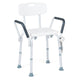6-PositionAdjustable Height Shower Chair with Back and Arms