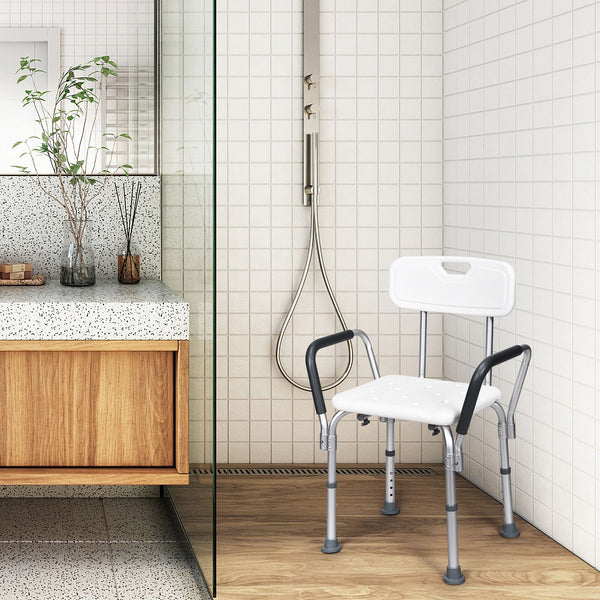 Non-Slip Bathtub Chair with Padded Arms and Heavy Duty Aluminum Frame