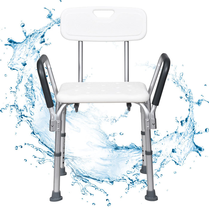 Non-Slip Bathtub Chair with Padded Arms and Heavy Duty Aluminum Frame