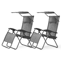 Large Folding Recliner with Awning and Headrest