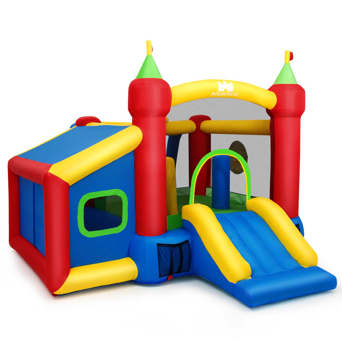 Inflatable Bounce House, Kids Jumping Castle Bouncer w/Slide, Dart Board