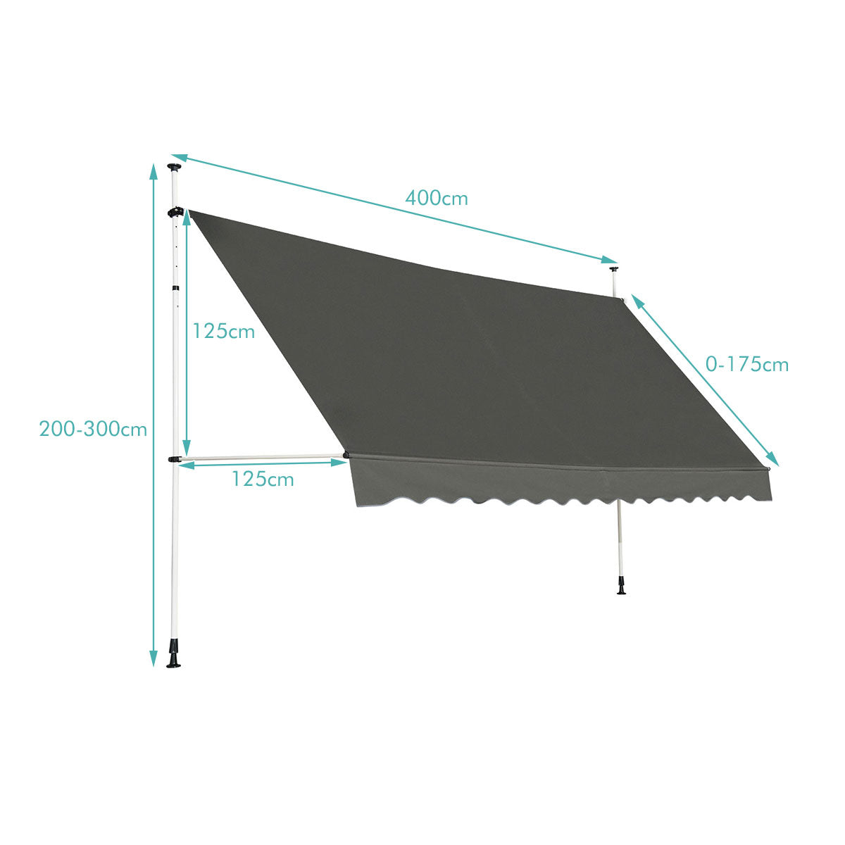 Telescopic Awning Sun Shade, Retractable Canopy Sun Shelter