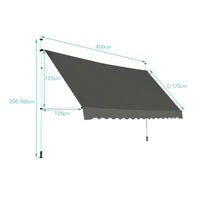 Telescopic Awning Sun Shade, Retractable Canopy Sun Shelter