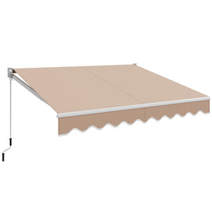 2.5 x 2.95M Retractable Awning, Sun Shade Shelter w/Easy Opening Manual Crank Handle