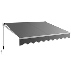 2.5 x 2.95M Retractable Awning, Sun Shade Shelter w/Easy Opening Manual Crank Handle