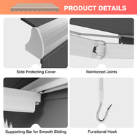 2.5 x 2.95M Retractable Awning, Sun Shade Shelter w/Easy Opening Manual Crank Handle
