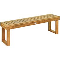 132 cm Outdoor Acacia Wood Dining Bench Chair with Slatted Seat for Patio Garden