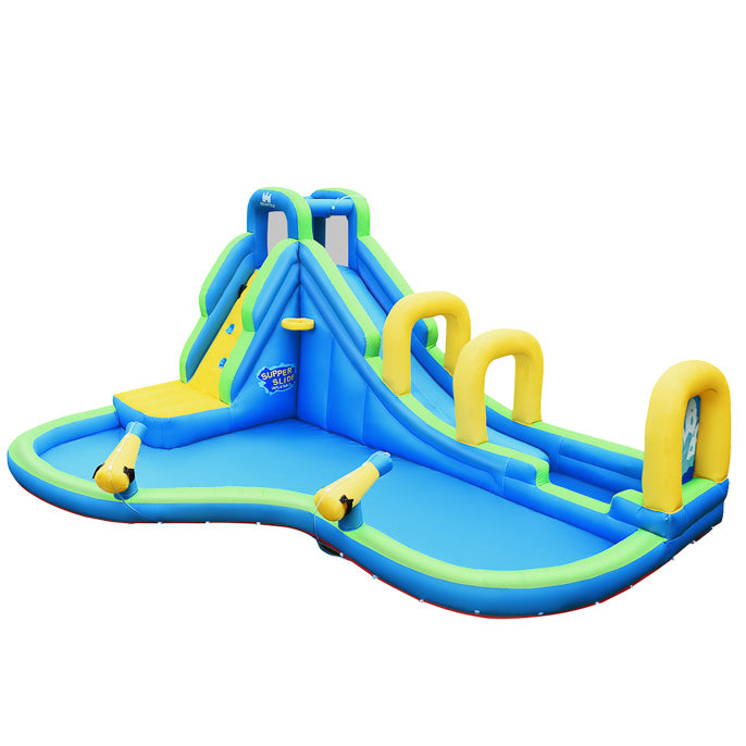 Kids Inflatable Water Slide, 5 in 1 Giant Water Slide Bouncer Park w/Splash Pool (with 680W Blower)