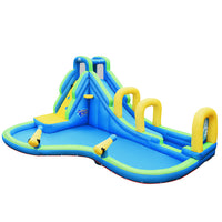 Kids Inflatable Water Slide, 5 in 1 Giant Water Slide Bouncer Park w/Splash Pool (with 680W Blower)
