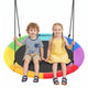 102CM Kids Tree Swing Saucer, Strengthen Hanging Tree Swing w/ Multi-ply Rope & 2 Tree Hanging Straps(Strengthen Colorful)
