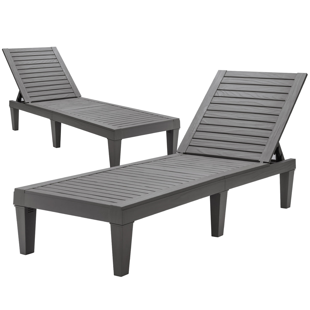 Outdoor Chaise Lounge Chair, Lightweight Patio Day Bed Recliner w/Adjustable Backrest