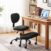 Ergonomic Cross Legged Office Chair with Wheels and Height Adjustable Seat