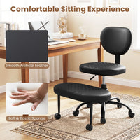 Ergonomic Cross Legged Office Chair with Wheels and Height Adjustable Seat