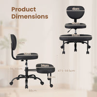Ergonomic Cross Legged Office Chair with Wheels and Height Adjustable Seat