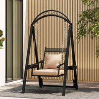 Outdoor Porch Swing Removable Cushions and Side Tables for Garden Balcony Poolside