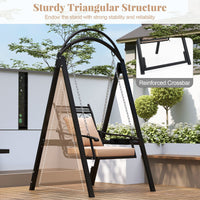 Outdoor Porch Swing Removable Cushions and Side Tables for Garden Balcony Poolside
