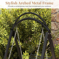 Outdoor Porch Swing Removable Cushions and Side Tables for Garden Balcony Poolside