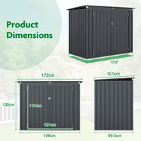 Outdoor Trash Can Storage Shed with Double Openings 2 Doors and Galvanized Frame