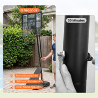 2.35-3.05 m Adjustable Basketball Hoop with Backboard and Portable Wheels