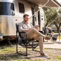 Heavy Duty Camping Chair with Cup Holder Side Pocket and Shelf for Adults