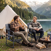 Heavy Duty Camping Chair with Cup Holder Side Pocket and Shelf for Adults