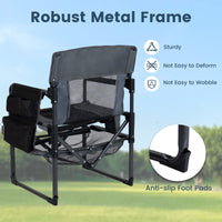 Heavy Duty Camping Chair with Cup Holder Side Pocket and Shelf for Adults