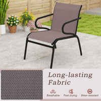Outdoor Dining Chairs Set of 2 Patio Chairs with Ergonomic Backrest