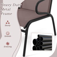 Outdoor Dining Chairs Set of 2 Patio Chairs with Ergonomic Backrest
