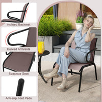 Outdoor Dining Chairs Set of 2 Patio Chairs with Ergonomic Backrest