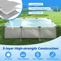 Outdoor Family Swimming Pool with Metal Frame and Multi-layer PVC