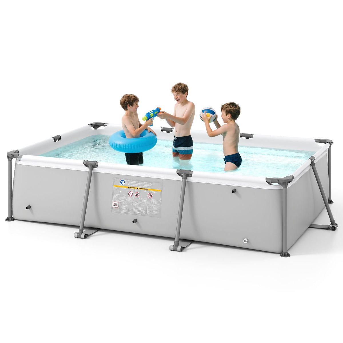 Outdoor Family Swimming Pool with Metal Frame and Multi-layer PVC