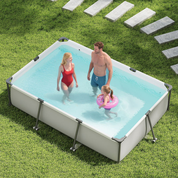 Outdoor Family Swimming Pool with Metal Frame and Multi-layer PVC