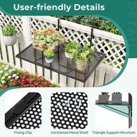 Outdoor Folding Balcony Railing Table with Metal Frame