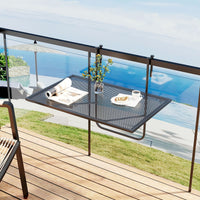 Outdoor Folding Balcony Railing Table with Metal Frame