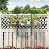 Outdoor Folding Balcony Railing Table with Metal Frame