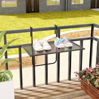 Outdoor Folding Balcony Railing Table with Metal Frame