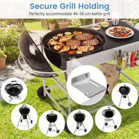 Outdoor Grill Table with Wire Rack for 46/56cm Kettle Charcoal Grill