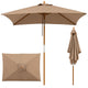 Rectangular Patio Umbrella with 3 Heights Push Button Tilt and Pulley Lift