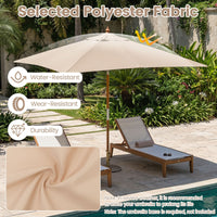 Rectangular Patio Umbrella with 3 Heights Push Button Tilt and Pulley Lift